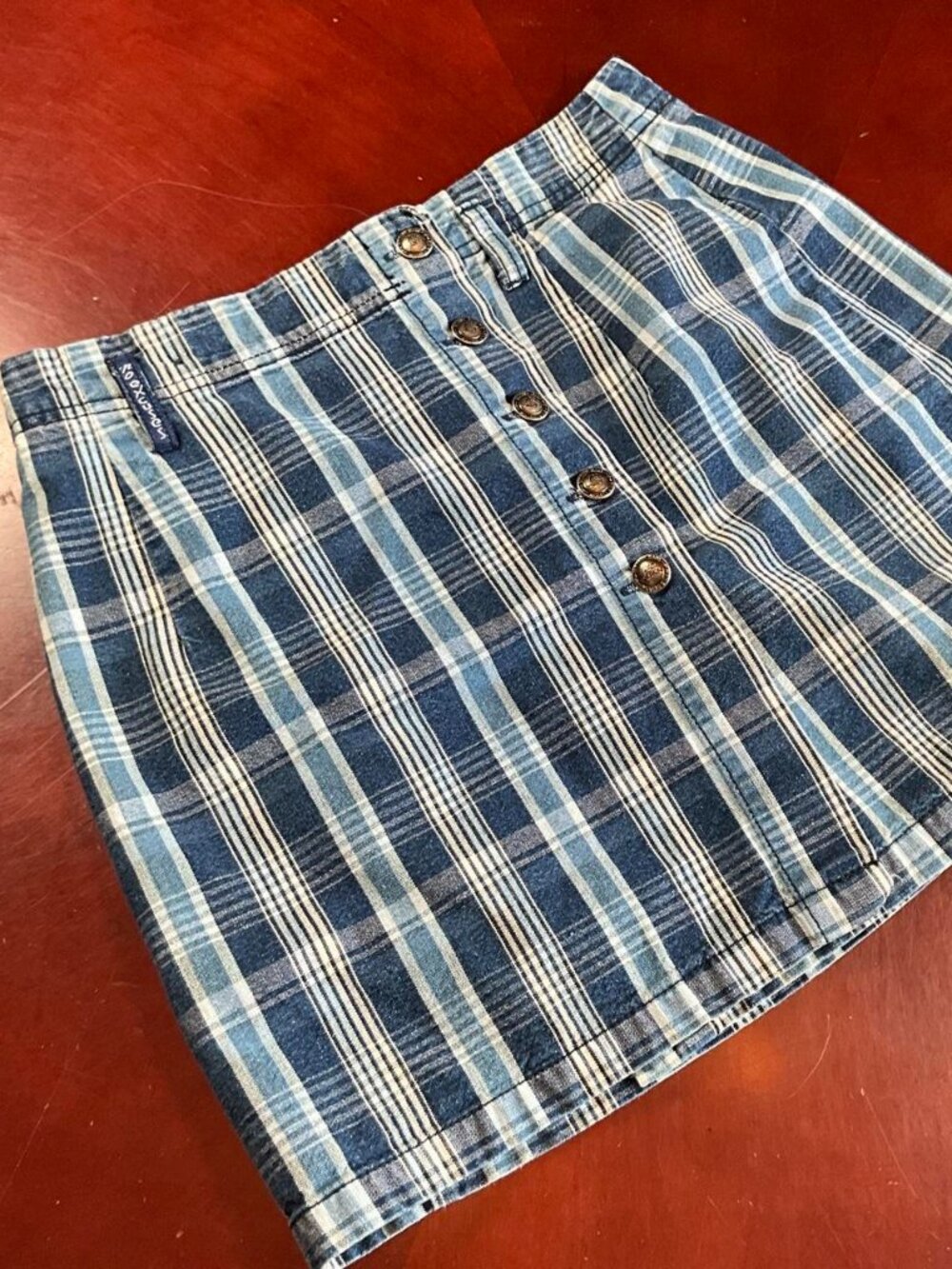 Y2K Girls No Excuses Plaid Streetwear Gunge Skirt (Size 9/10)